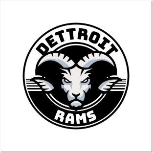 Detroit Rams Black Posters and Art